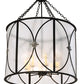 Meyda Lighting Penelope 37" 8-Light Textured Black & Nickel Pendant Light With Rainstone Idalight Shade