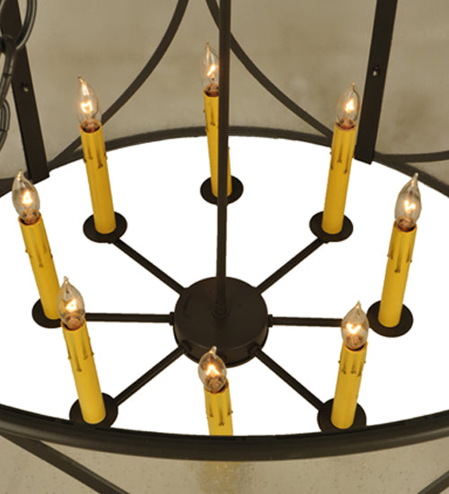 Meyda Lighting Penelope 37" 8-Light Timeless Bronze Pendant Light With Rainstone Idalight Shade