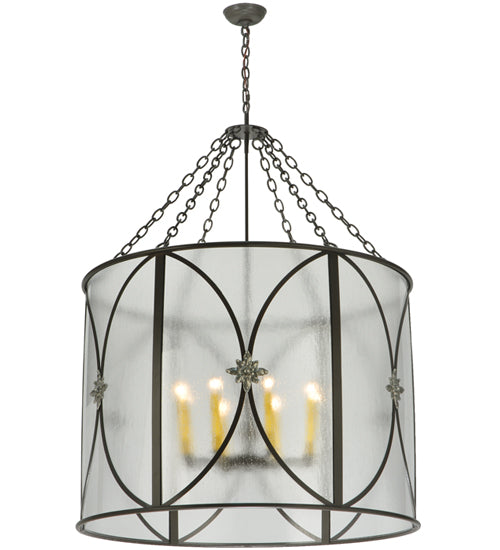 Meyda Lighting Penelope 37" 8-Light Timeless Bronze Pendant Light With Rainstone Idalight Shade