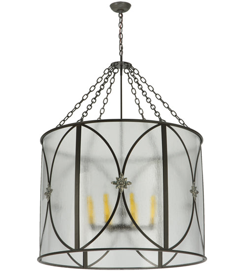 Meyda Lighting Penelope 37" 8-Light Timeless Bronze Pendant Light With Rainstone Idalight Shade