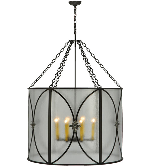 Meyda Lighting Penelope 37" 8-Light Timeless Bronze Pendant Light With Rainstone Idalight Shade