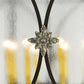 Meyda Lighting Penelope 37" 8-Light Timeless Bronze Pendant Light With Rainstone Idalight Shade