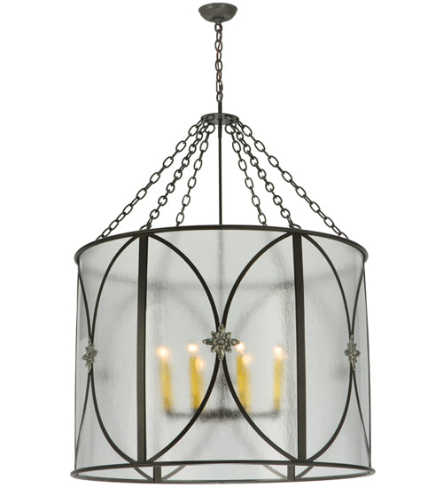 Meyda Lighting Penelope 37" 8-Light Timeless Bronze Pendant Light With Rainstone Idalight Shade