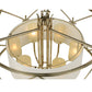 Meyda Lighting Penelope 39" 6-Light Brushed Nickel Pendant Light With White Shantung Silkette Shade Glass