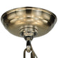 Meyda Lighting Penelope 39" 6-Light Brushed Nickel Pendant Light With White Shantung Silkette Shade Glass