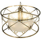 Meyda Lighting Penelope 39" 6-Light Brushed Nickel Pendant Light With White Shantung Silkette Shade Glass
