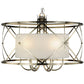 Meyda Lighting Penelope 39" 6-Light Brushed Nickel Pendant Light With White Shantung Silkette Shade Glass