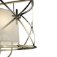 Meyda Lighting Penelope 39" 6-Light Brushed Nickel Pendant Light With White Shantung Silkette Shade Glass
