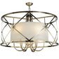 Meyda Lighting Penelope 39" 6-Light Brushed Nickel Pendant Light With White Shantung Silkette Shade Glass
