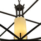 Meyda Lighting Penelope 48" 6-Light Mahogany Bronze Pendant Light With Provostone Idalight Shade Glass