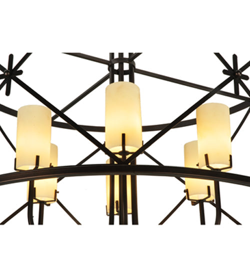 Meyda Lighting Penelope 48" 6-Light Mahogany Bronze Pendant Light With Provostone Idalight Shade Glass