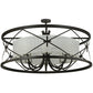 Meyda Lighting Penelope 54" 8-Light Oil Rubbed Bronze Pendant Light With Crisp White TextraLite Shade
