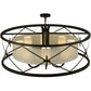 Meyda Lighting Penelope 54" 8-Light Oil Rubbed Bronze Pendant Light With Crisp White TextraLite Shade