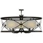 Meyda Lighting Penelope 54" 8-Light Oil Rubbed Bronze Pendant Light With Crisp White TextraLite Shade