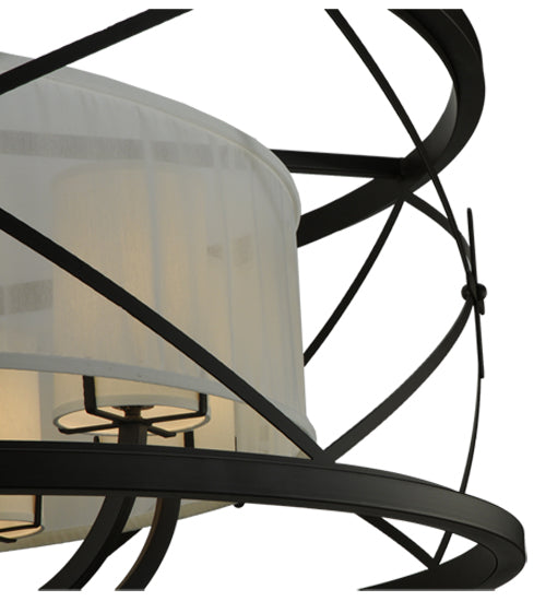 Meyda Lighting Penelope 54" 8-Light Oil Rubbed Bronze Pendant Light With Crisp White TextraLite Shade
