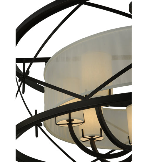 Meyda Lighting Penelope 54" 8-Light Oil Rubbed Bronze Pendant Light With Crisp White TextraLite Shade