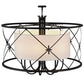 Meyda Lighting Penelope 60" 8-Light Black Pendant Light With Natural Textrene Shade Glass