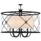 Meyda Lighting Penelope 60" 8-Light Black Pendant Light With Natural Textrene Shade Glass