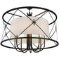Meyda Lighting Penelope 60" 8-Light Black Pendant Light With Natural Textrene Shade Glass