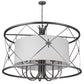 Meyda Lighting Penelope 60" 8-Light Nickel Pendant Light With White Fleshtone Idalight Shade Glass