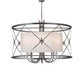 Meyda Lighting Penelope 60" 8-Light Nickel Pendant Light With White Fleshtone Idalight Shade Glass