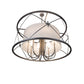 Meyda Lighting Penelope 60" 8-Light Nickel Pendant Light With White Fleshtone Idalight Shade Glass