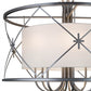 Meyda Lighting Penelope 60" 8-Light Nickel Pendant Light With White Fleshtone Idalight Shade Glass