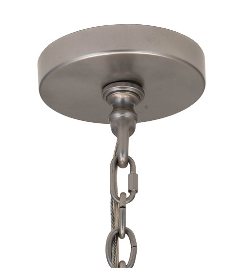 Meyda Lighting Penelope 60" 8-Light Nickel Pendant Light With White Fleshtone Idalight Shade Glass