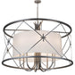 Meyda Lighting Penelope 60" 8-Light Nickel Pendant Light With White Fleshtone Idalight Shade Glass