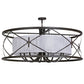 Meyda Lighting Penelope 60" 8-Light Oil Rubbed Bronze Pendant Light With White Textralite and Provostone Idalight Shade Glass