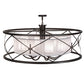 Meyda Lighting Penelope 60" 8-Light Oil Rubbed Bronze Pendant Light With White Textralite and Provostone Idalight Shade Glass