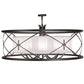 Meyda Lighting Penelope 60" 8-Light Oil Rubbed Bronze Pendant Light With White Textralite and Provostone Idalight Shade Glass