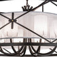 Meyda Lighting Penelope 60" 8-Light Oil Rubbed Bronze Pendant Light With White Textralite and Provostone Idalight Shade Glass