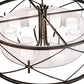 Meyda Lighting Penelope 60" 8-Light Oil Rubbed Bronze Pendant Light With White Textralite and Provostone Idalight Shade Glass