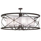 Meyda Lighting Penelope 60" 8-Light Oil Rubbed Bronze Pendant Light With White Textralite and Provostone Idalight Shade Glass