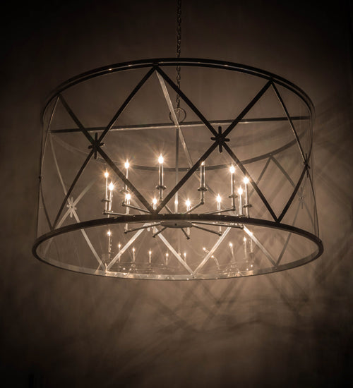 Meyda Lighting Penelope 72" 12-Light Extreme Chrome Pendant Light With Clear Crystal Idalight Shade Glass