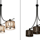 Meyda Lighting Penelope 90" 12-Light Timeless Bronze Vein Pendant Light With Silver Mica Shade Glass