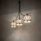 Meyda Lighting Penelope 90" 12-Light Timeless Bronze Vein Pendant Light With Silver Mica Shade Glass