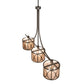 Meyda Lighting Penelope 90" 12-Light Timeless Bronze Vein Pendant Light With Silver Mica Shade Glass