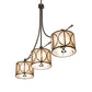 Meyda Lighting Penelope 90" 12-Light Timeless Bronze Vein Pendant Light With Silver Mica Shade Glass