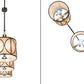 Meyda Lighting Penelope 90" 12-Light Timeless Bronze Vein Pendant Light With Silver Mica Shade Glass
