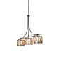 Meyda Lighting Penelope 90" 12-Light Timeless Bronze Vein Pendant Light With Silver Mica Shade Glass