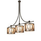 Meyda Lighting Penelope 90" 12-Light Timeless Bronze Vein Pendant Light With Silver Mica Shade Glass