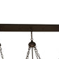 Meyda Lighting Peony 54" 9-Light Oil Rubbed Bronze Inverted Island Pendant Light With Multi-Colored Shade Glass