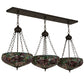 Meyda Lighting Peony 54" 9-Light Oil Rubbed Bronze Inverted Island Pendant Light With Multi-Colored Shade Glass