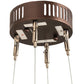 Meyda Lighting Pepe 10" 4-Light Mahogany Bronze Pendant Light With White Statuario Idalight Shade