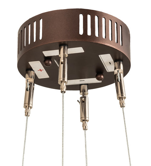 Meyda Lighting Pepe 10" 4-Light Mahogany Bronze Pendant Light With White Statuario Idalight Shade