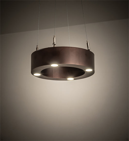 Meyda Lighting Pepe 10" 4-Light Mahogany Bronze Pendant Light With White Statuario Idalight Shade
