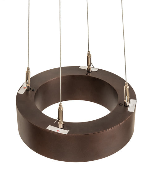Meyda Lighting Pepe 10" 4-Light Mahogany Bronze Pendant Light With White Statuario Idalight Shade