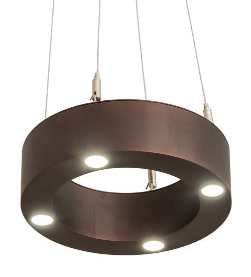 Meyda Lighting Pepe 10" 4-Light Mahogany Bronze Pendant Light With White Statuario Idalight Shade
